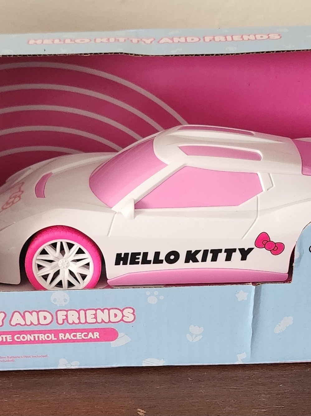 Hello Kitty White and Pink Toy RC Sports Car